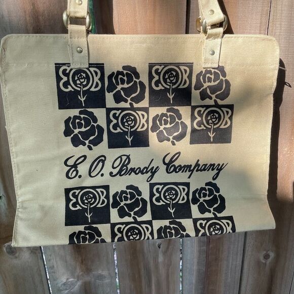 Vintage 60s E O BRODY Co Glass TOTE BAG Overnighter - Picture 2 of 8